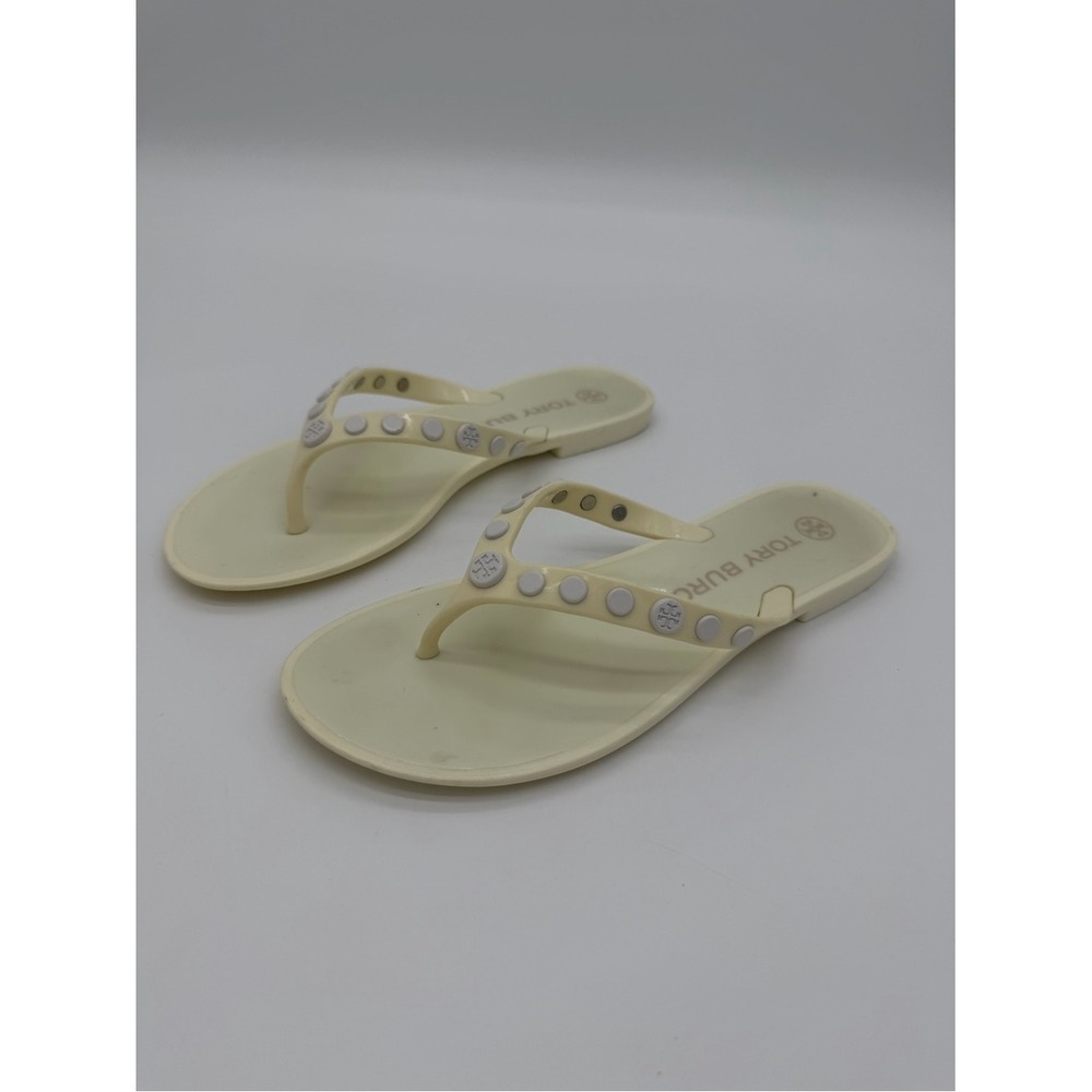 Tory Burch Cream Jelly Stud Flip Flop Sandals size 6 - Picture 2 of 9